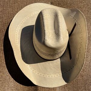 Atwood 100X Patriot straw cowboy hat open crown Sz 7 Fits S/M